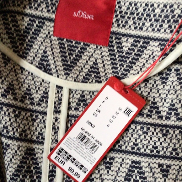 S. Oliver Cotton blend open front jacket, size 6, New - Picture 6 of 8